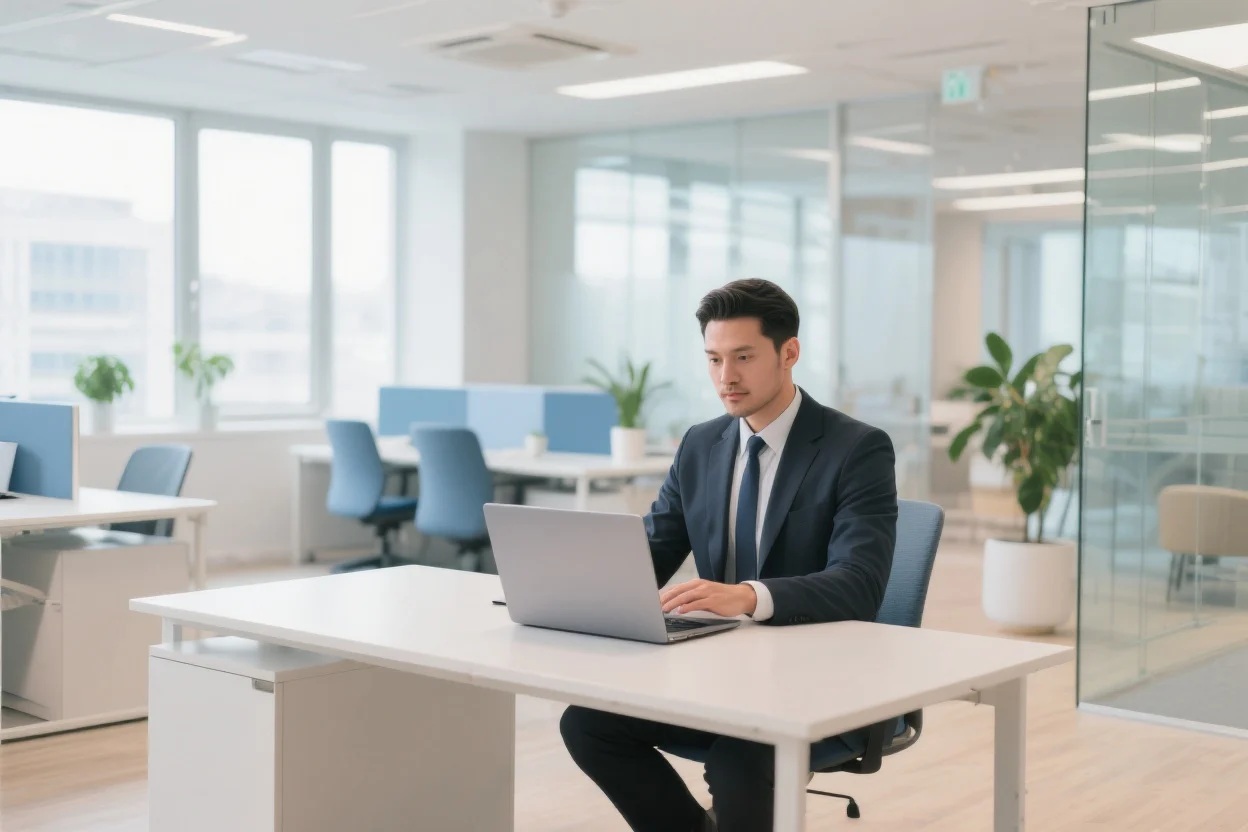 Professional business about workspace